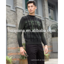 Camisola crewneck de homem de caxemira interior da Mongólia